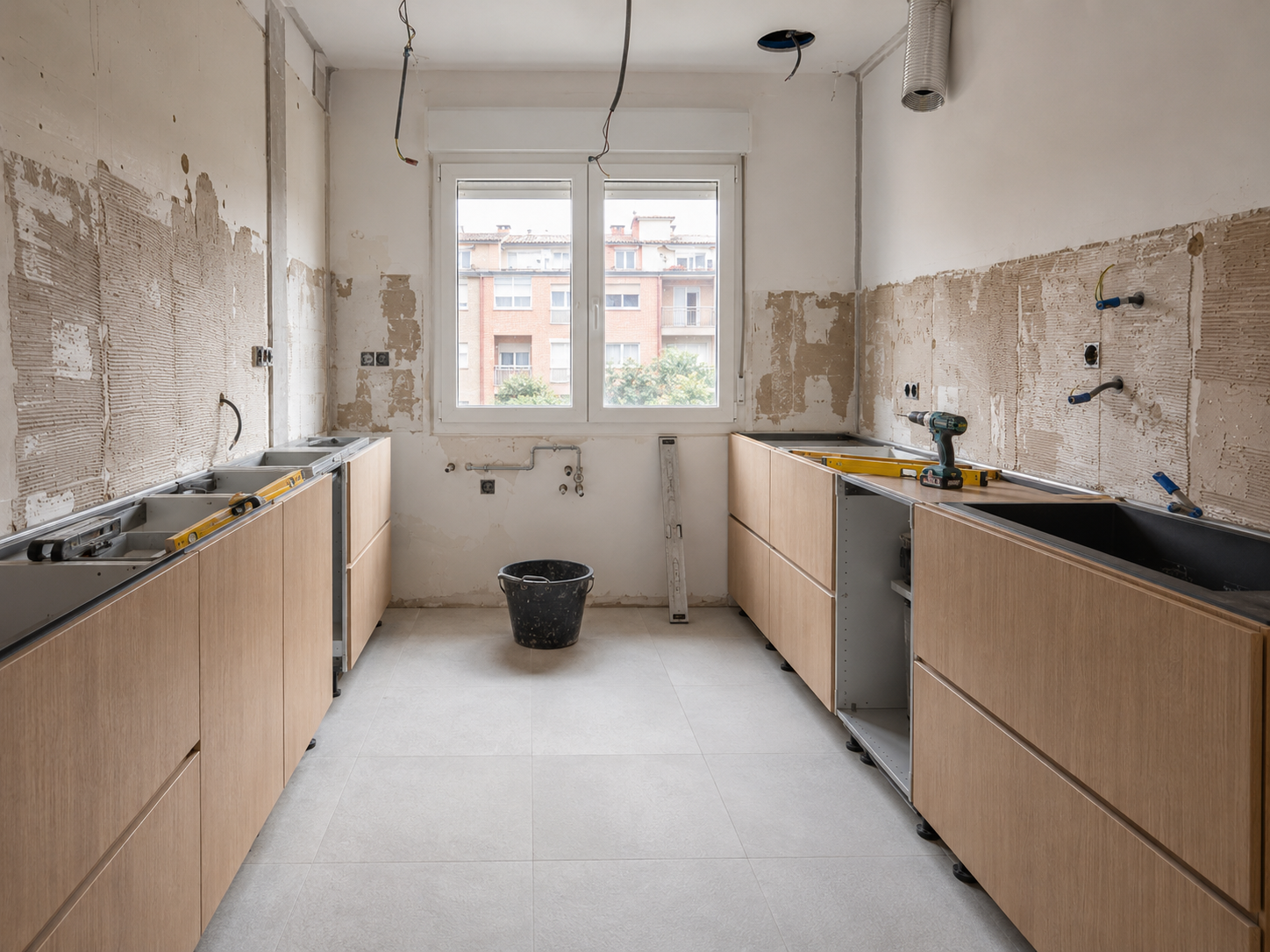 Cocina minimalista reformada en Valladolid